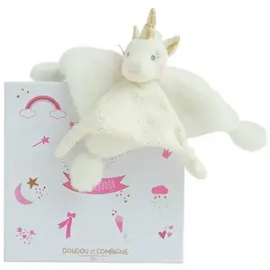 Doudou et Compagnie Doudou Licorne Or 16 Cm - Doudou Et Compagnie pas cher