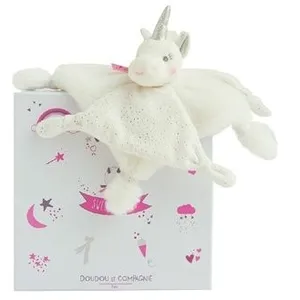 Doudou Licorne Argent 16 Cm - Doudou Et Compagnie pas cher