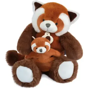 Comparateur de prix : Doudou et Compagnie Coffret peluche Panda roux et son bébé (25 cm)