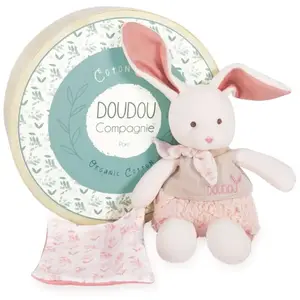 Peluche Doudou et Compagnie Botanic Lapin avec doudou Rose pas cher