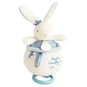 Comparateur de prix : Animal en peluche Doudou et Compagnie Boîte à musique Lapin Matelot