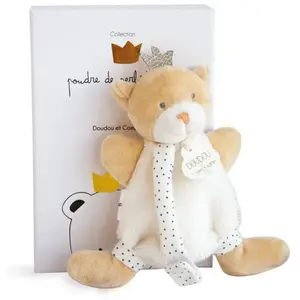 DOUDOU ET COMPAGNIE Ours petit roi - Doudou avec attache tétine pas cher
