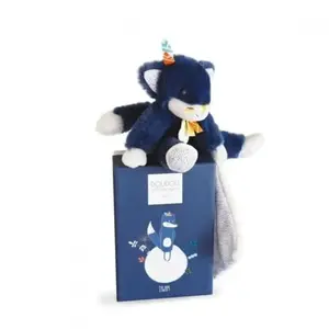 Doudou et Compagnie TIWIPI Loup avec mouchoir pas cher