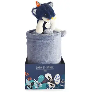 Doudou et Compagnie - Tiwipi Loup plaid bleu - 70x100 cm T.U