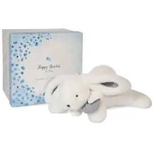 Doudou Et Compagnie - Coffret Pantin Lapin Bleu - Happy Glossy - 25 Cm pas cher