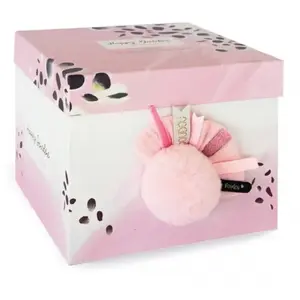 Pantin pompon Doudou et Compagnie Happy blush Rose pas cher