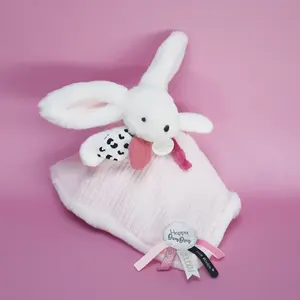 Comparateur de prix : Doudou et Compagnie - Doudou Lapin -25 cm - Blanc/Rose