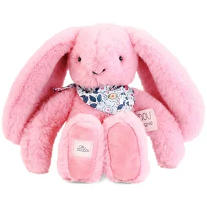 Doudou et Compagnie Peluche Lapin Fleurette Rose 25 Cm pas cher