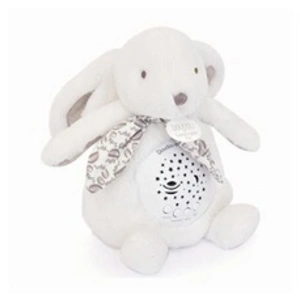 Comparateur de prix : Doudou et Compagnie Veilleuse musicale projections d'étoiles blanc (24 cm)