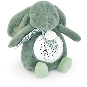Comparateur de prix : Doudou et Compagnie Veilleuse musicale projections d'étoiles vert sauge (24 cm)