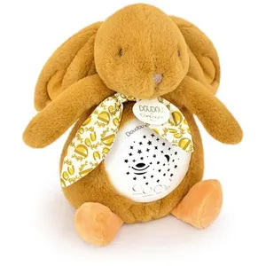 Comparateur de prix : Doudou et Compagnie Veilleuse musicale projections d'étoiles ocre (24 cm)