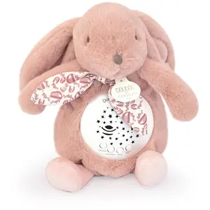 Comparateur de prix : Doudou et Compagnie Veilleuse musicale projections d'étoiles rose (24 cm)