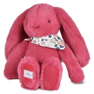 Peluche lapin fleurette fuchsia - 25 cm - pas cher