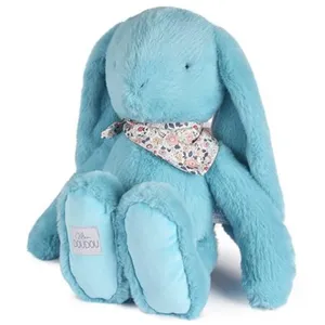 Peluche lapin fleurette turquoise - 50 cm - doudou et compagnie DC4598