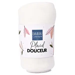 Couverture douceur blanc (70 x100 cm) pas cher