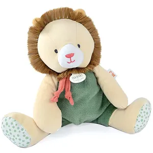 Doudou et Compagnie Peluche Doudou Lion Beige Et Vert pas cher