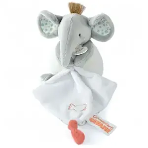 Doudou plat pantin Eléphant Couleurs savane (15 cm) pas cher