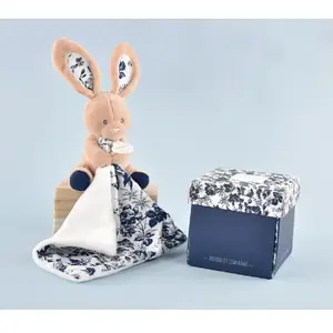 Ensemble doudou avec pantin Lapin Marine Doudou & compagnie Boh'Aime 12 cm TU pas cher