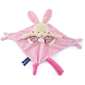 Doudou Lapin avec marionnette à doigt Doudou & compagnie TU pas cher