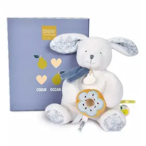 Lapin coeur Océan - Peluche Pantin & Donut Bleu pas cher