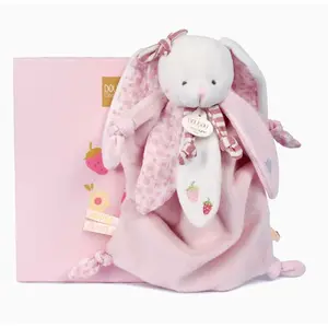 Lapin Vanille Fraise - Doudou Rose pas cher