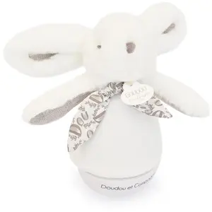 Comparateur de prix : Veilleuse musicale culbuto blanc Lapin Doudou (24 cm)