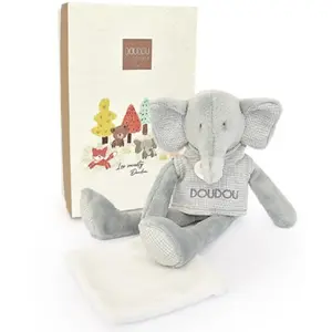 Peluche Sweety élephant GRIS Doudou & Compagnie pas cher