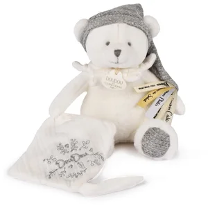 Doudou 25 ans ours pantin attache-sucette GRIS Doudou & Compagnie