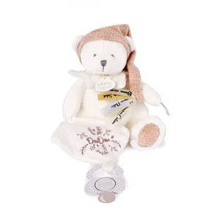 Doudou 25 ans - Ours rose pantin attache sucette pas cher