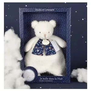 Doudou Ours Clair de lune BLANC Doudou & Compagnie pas cher