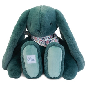 Peluche lapin vert xxl - lapin fleurette 50 cm DC4308 pas cher