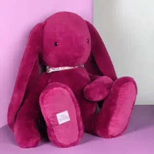 Peluche géante lapin Fleurette Prune (70 cm) pas cher