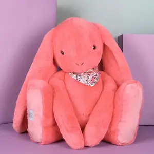 Peluche géante lapin Fleurette Corail (70 cm) pas cher