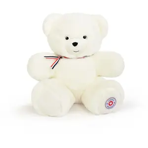 Ours en Peluche Articulé Français Blanc Flocon pas cher