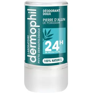 Comparateur de prix : DERMOPHIL Déodorant Doux à la pierre d'alun de Potassium 115g