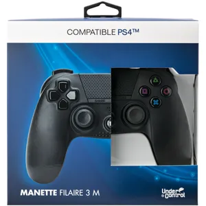 Manette PS4 filaire Under Control Noir pas cher