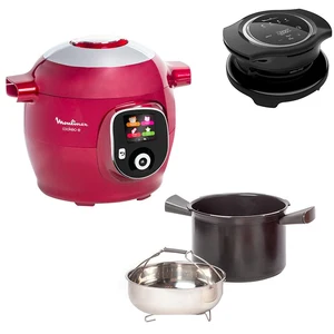 Multicuiseur Moulinex Cookeo 180 Recettes Rouge + Couvercle Extra Cris...