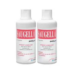 Comparateur de prix : Saugella Poligyn Apaisant Emollient Soin lavant intime ménopause - 2x500ml