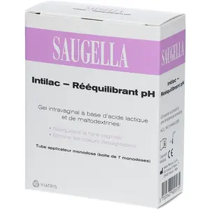 Comparateur de prix : Saugella Intilac Gel vaginal Rééquilibrant pH, Flore Vaginale - Boite 7 Monodoses