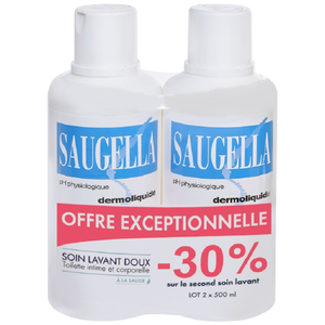 Comparateur de prix : Saugella Dermoliquide Soin lavant hygiène intime femmes Sauge - 2x500ml