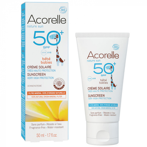 Acorelle Crème Solaire Bébé Bio SPF50+ 50ml pas cher