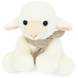 Histoire d'Ours Peluche petit agneau foulard (14 cm) pas cher
