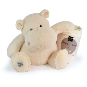 Peluche hippo + plaid VERT Histoire d'Ours pas cher