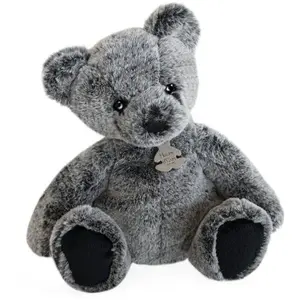 Peluche Douce D'ours Mousse Anthracite 40 Cm pas cher