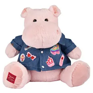 Doudou et Compagnie Hippo, rosa mit Jeansjacke 38cm (38 cm) pas cher