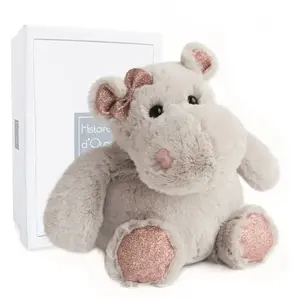 Doudou et Compagnie Peluche - HISTOIRE D'OURS - Hippo girl - 25 cm - Fille - Beige et marron pas cher