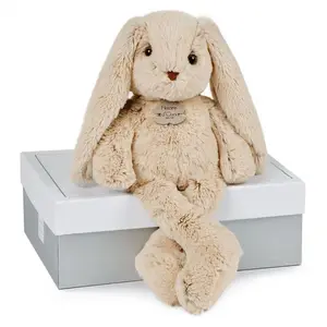 Comparateur de prix : Doudou et Compagnie Coffret peluche Lapin Copains câlins beige (40 cm)