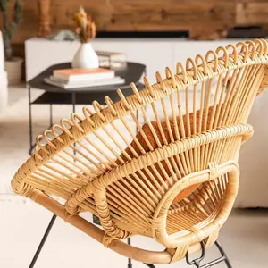 3S. x Home Fauteuil Ethnique Rotin Naturel ATOZZA pas cher