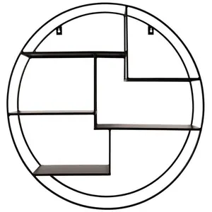 3S. x Home Etagère murale 5 niches en métal noir pas cher