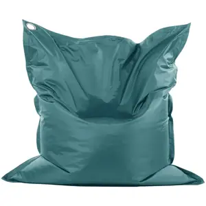 Cotton Wood Pouf de sol en polystyrène recyclé 140 x 180 cm Bleu Canard pas cher